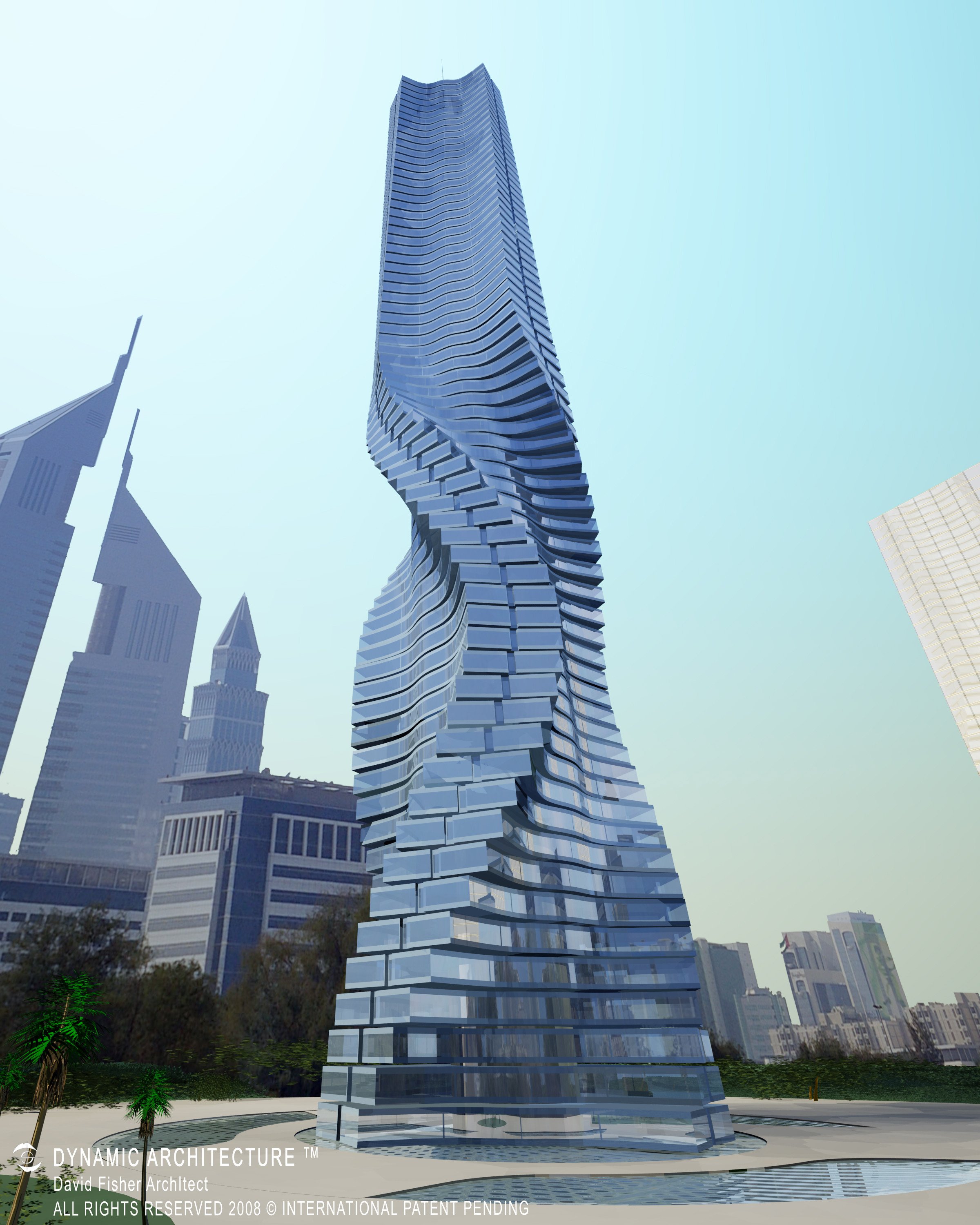 Unique buildings. Вращающаяся башня Дэвида Фишера в Дубае. Вращающийся небоскреб. Dynamic Tower. Дубай, ОАЭ. Дэвид Фишер вращающийся небоскреб. : Dynamic Tower Дэвида Фишера.