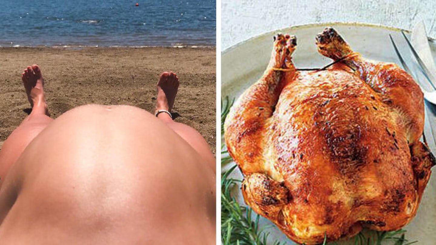 Куриная ножка мем. Курочка гриль на пляже. Курица на пляже.