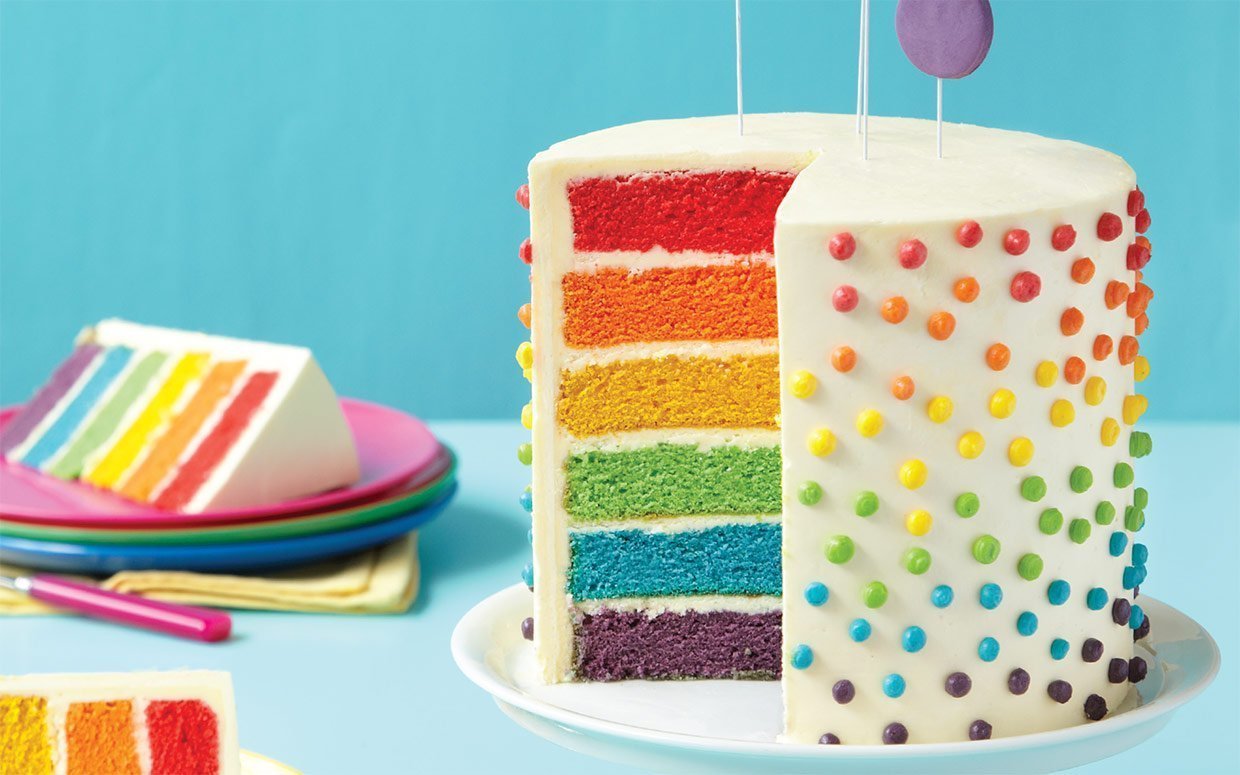 Разноцветный торт