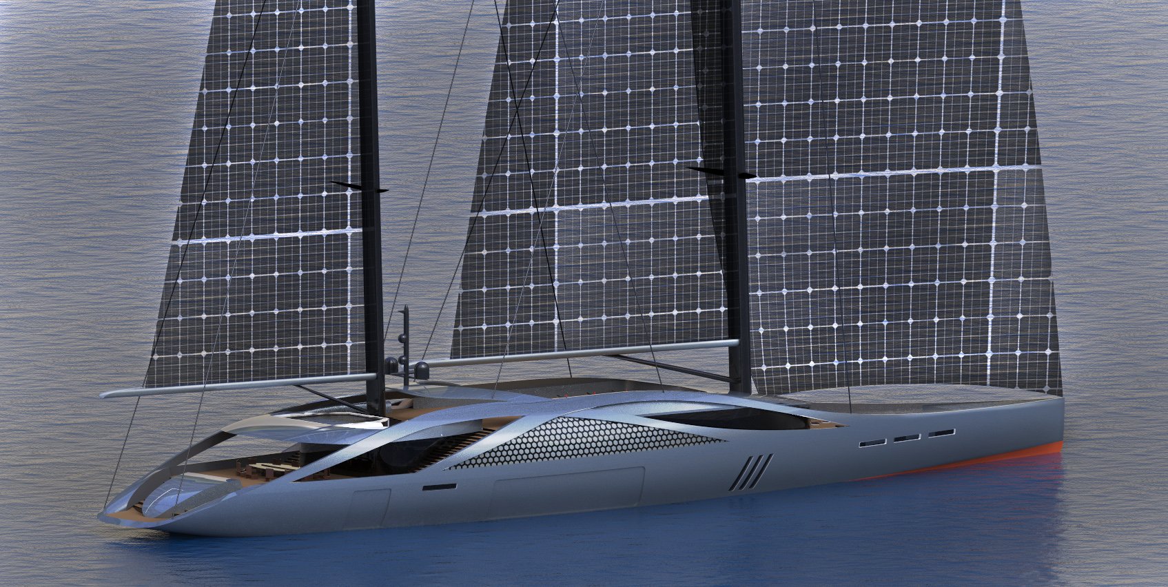Solar sailing. Яхты Аквила. Solar — 106-метровой парусной яхты. Яхта 78 Aquila. Паруса с солнечными батареями.
