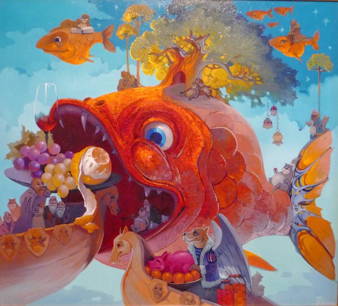 Золотая рыбка великие. Рыбы Антона Горцевича картины. Сказочная живопись Антона Горцевича.