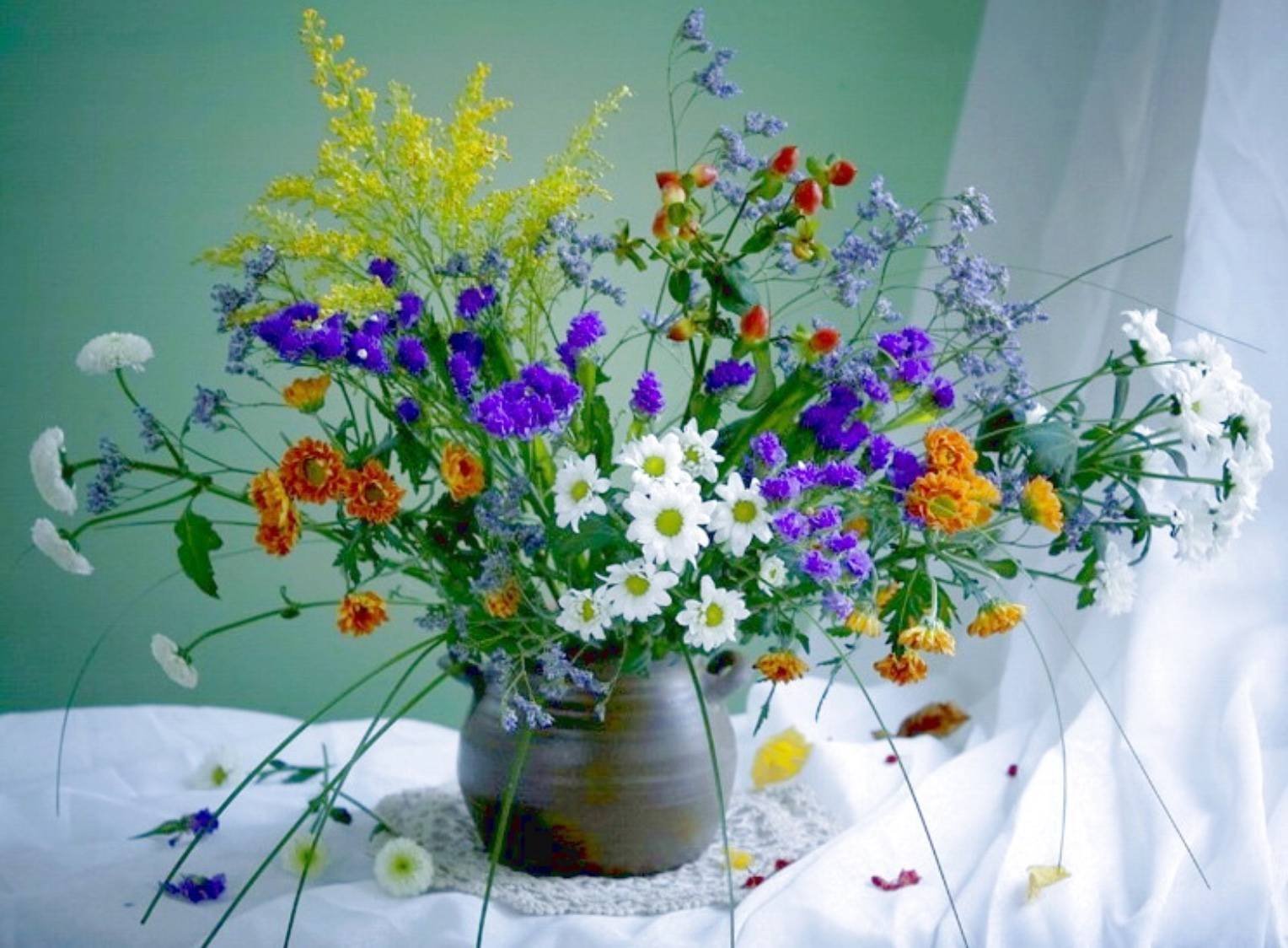 красивый летний букет цветов фото