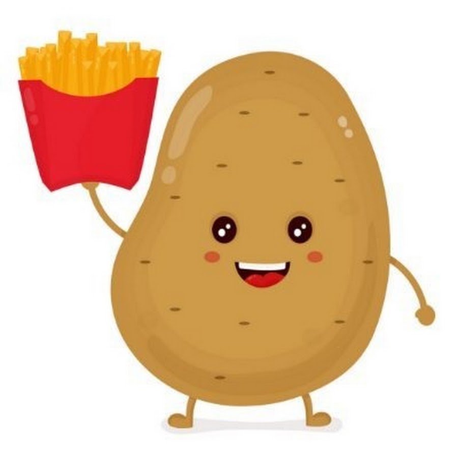 Картошка с глазками. Картошка мультяшная. Картошка улыбается. Веселая картошка. Рисунок на тему картошка.