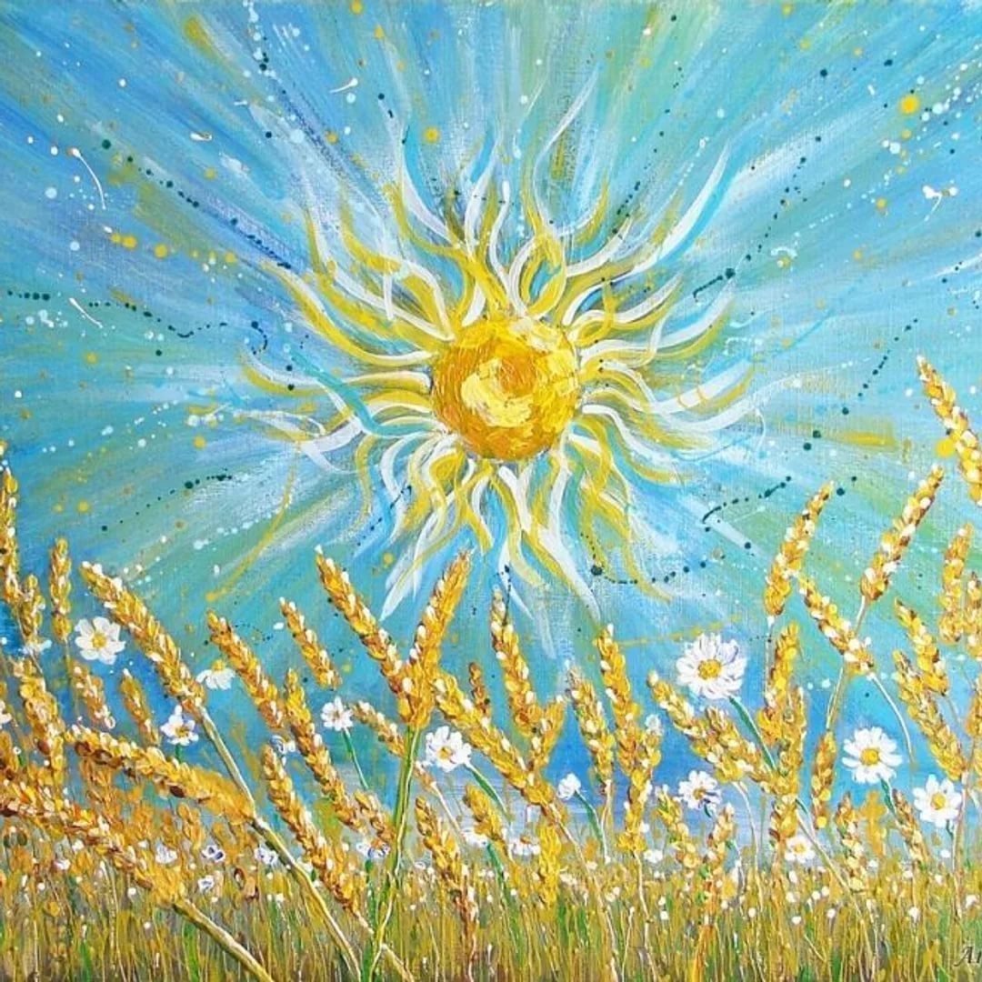 Песня счастья тебе земля. Солнечные картины Джастина Геффри. Солнце живопись. Солнечный день живопись. Картина солнце.