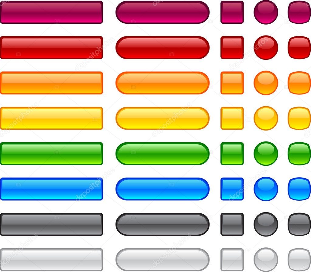 Стильные кнопки для сайта. Красивые цвета для кнопок. Разноцветные кнопки. Векторные кнопки. Кнопка в иллюстраторе