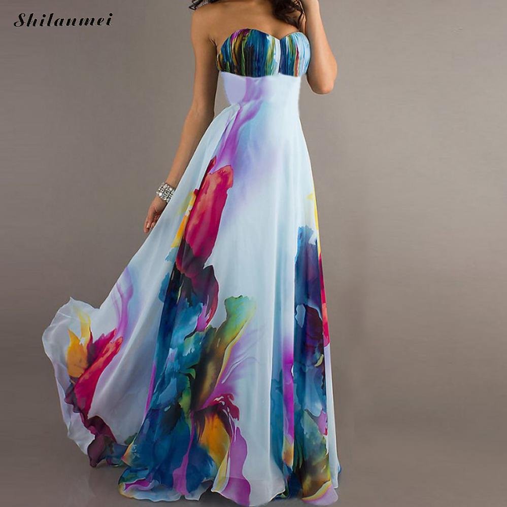 Платье длинное разноцветное