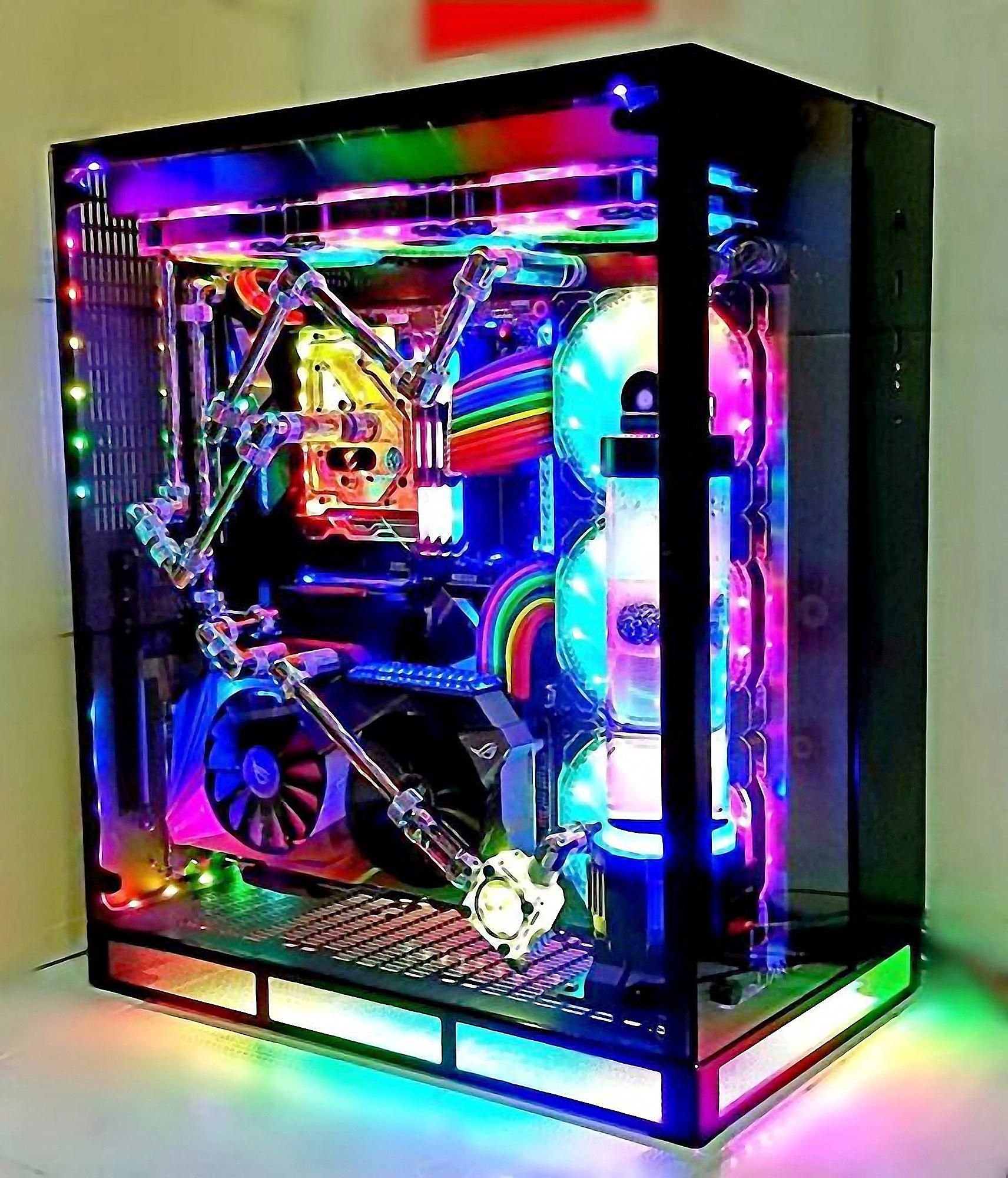 Пк colorful. Игровой ПК С РГБ подсветкой. Необычные компьютерные корпуса. Компьютер с подсветкой игровой. Моддинг компьютерного корпуса.
