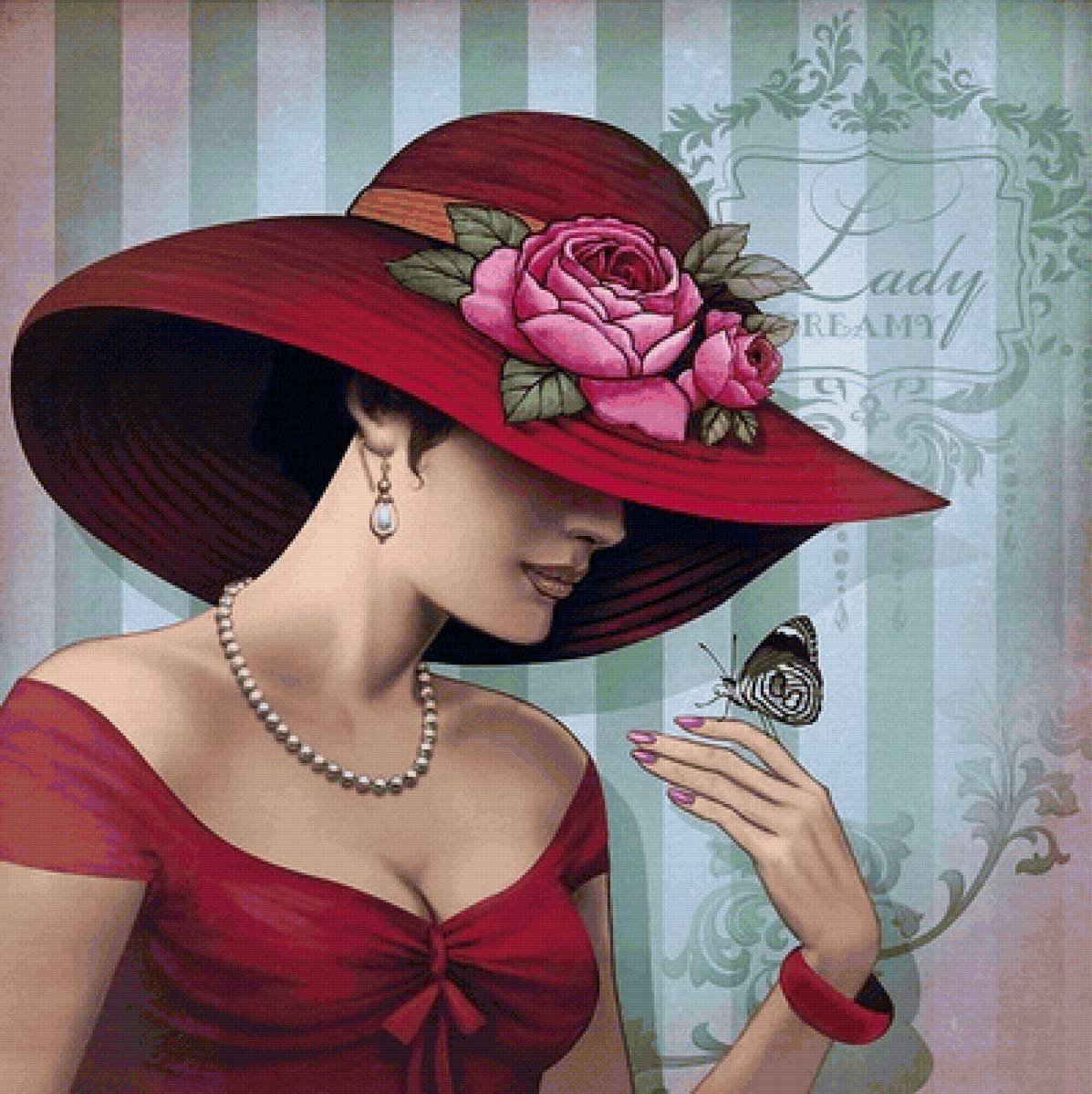 Рисунок ′Дама в шляпе′