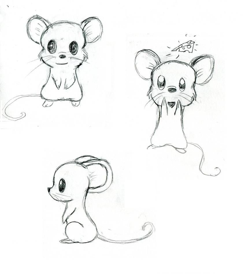 Милая мышка рисунок