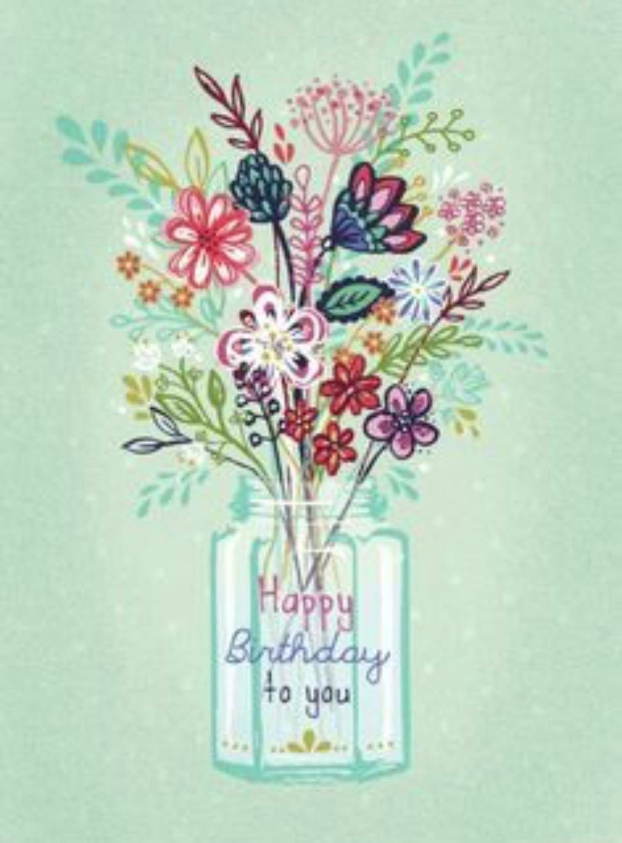 Открытка с днем рождения арт цветы
