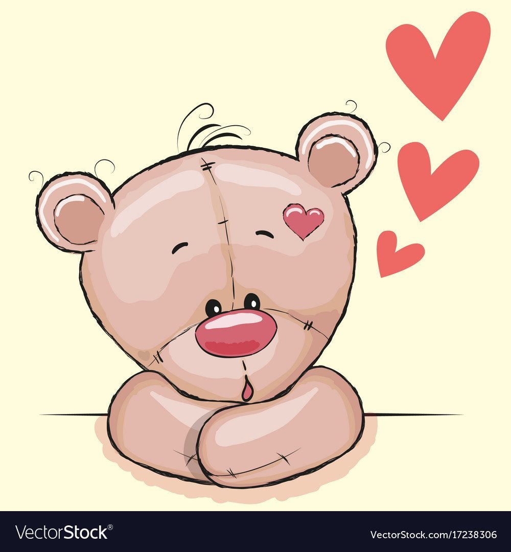 Медведь с сердечком арт
