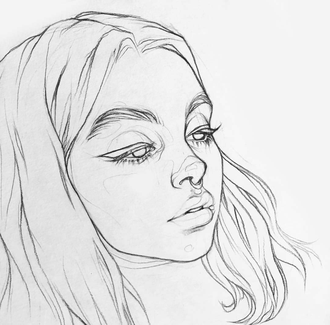 Срисовки карандашом легкие люди. Лицо девушки рисунок карандашом. Рисунки карандашом для срисовки. Красивые скетчи карандашом.