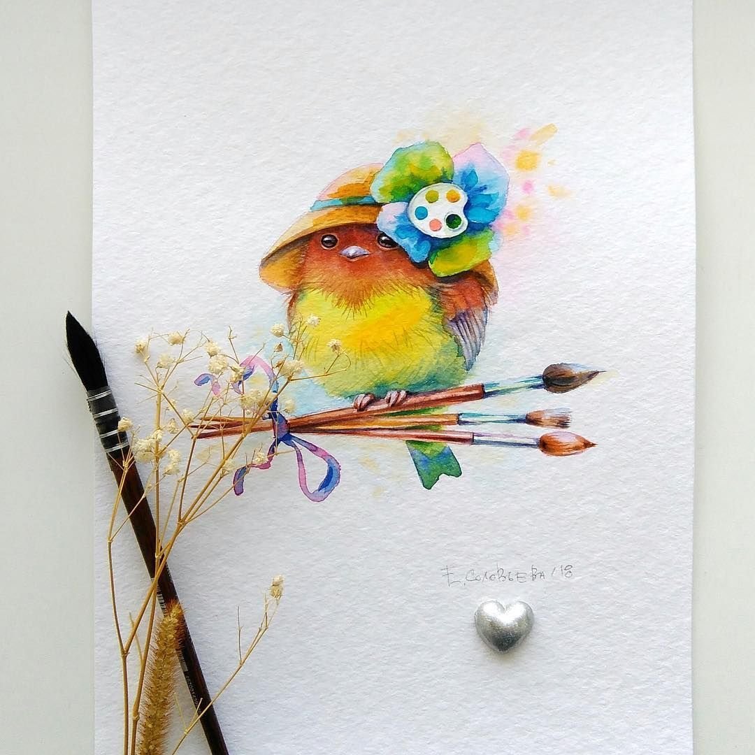 Рисунки птиц красивые