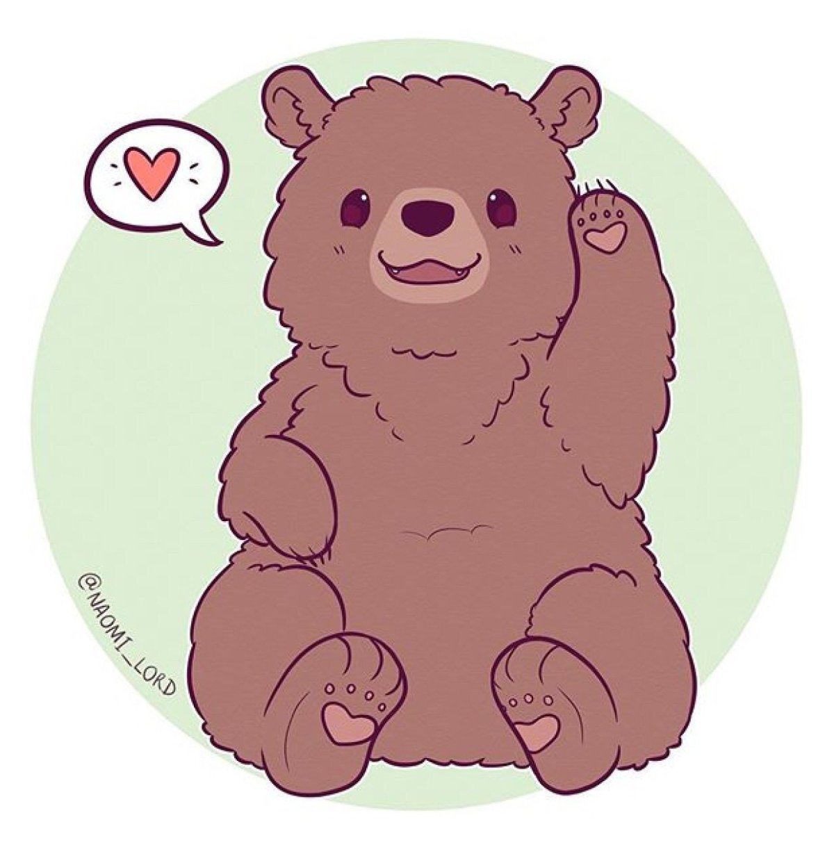 Медведь милый арт