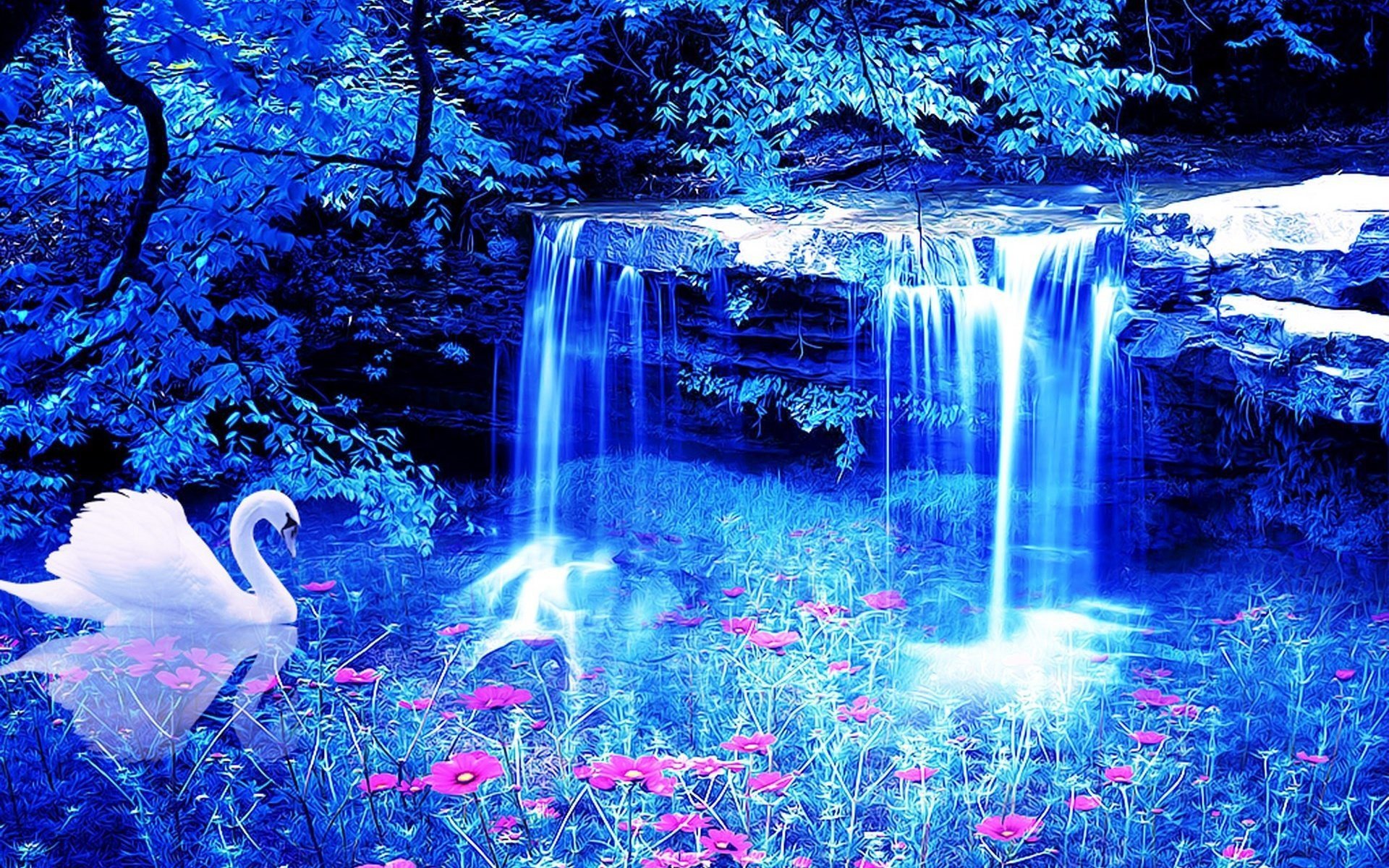 Живые обои красивой девушке. Живая природа водопады. Сказочный водопад. Красивые картинки. Красивые картины.