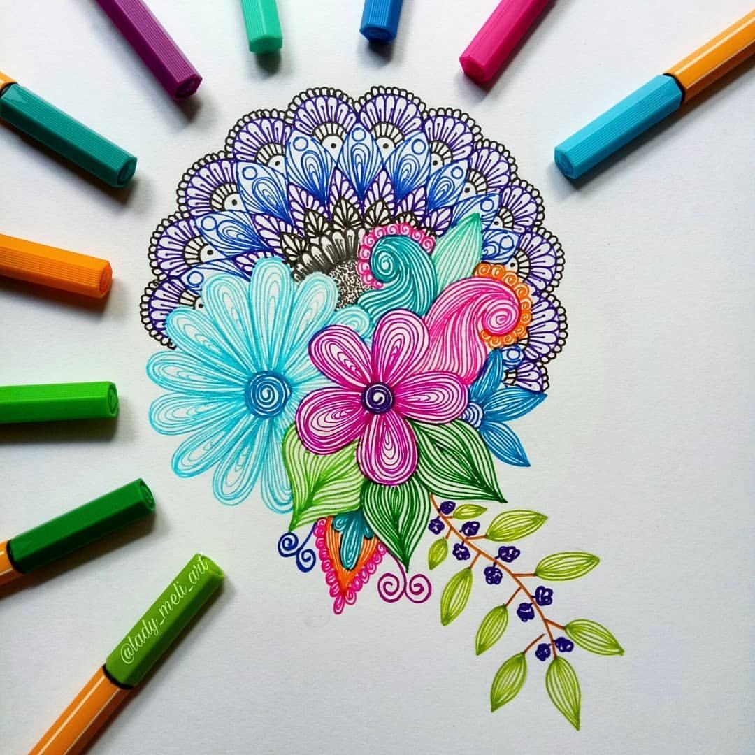 Красивые рисунки цветными ручками