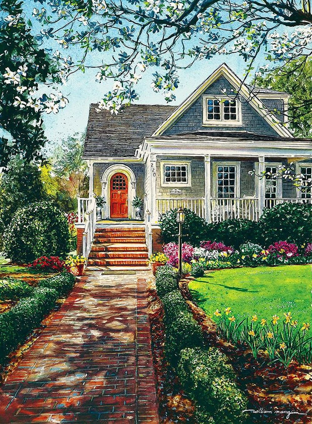Красивый дом открытка. Красивый домик. Красивый дом с садом. Уютный домик. Домик мечты.
