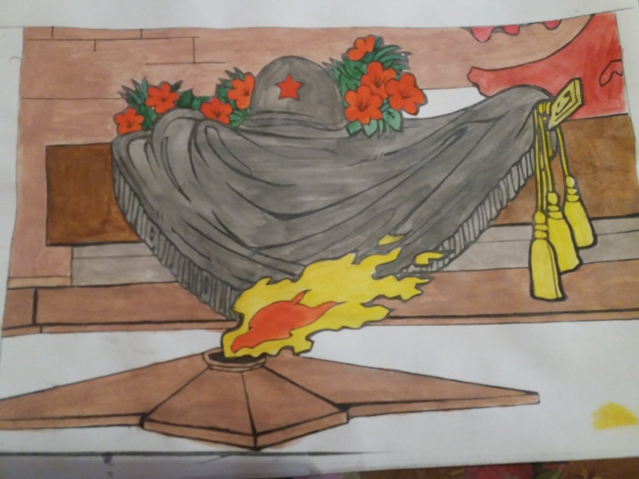 Вечный огонь Дзержинск рисунок