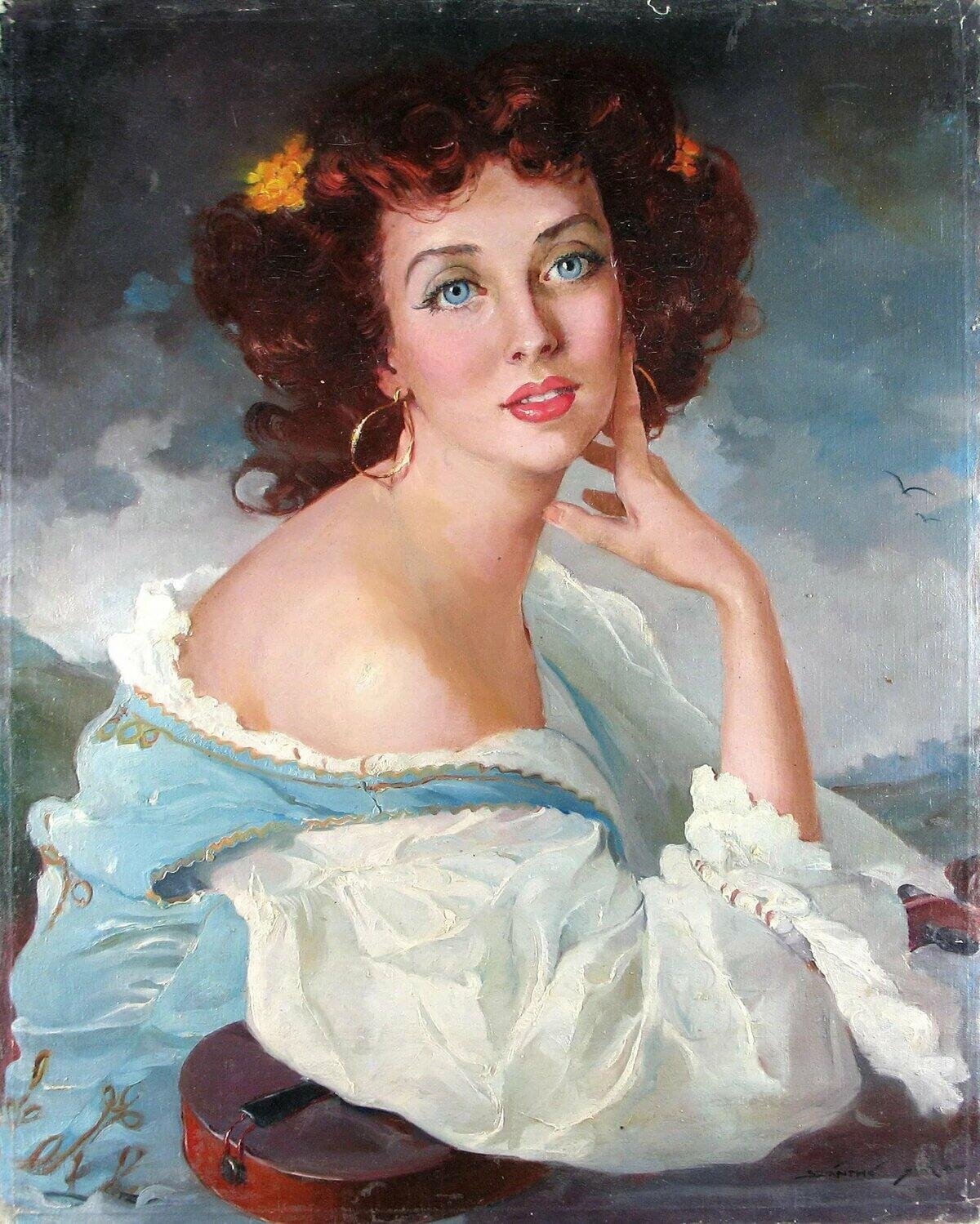 Портрет. Венгерская художница Maria Szantho. Szantho Maria художница. Мария Жанто (Maria Szantho), 1898-1998. Венгерская художница Maria Szantho (1898-1984).