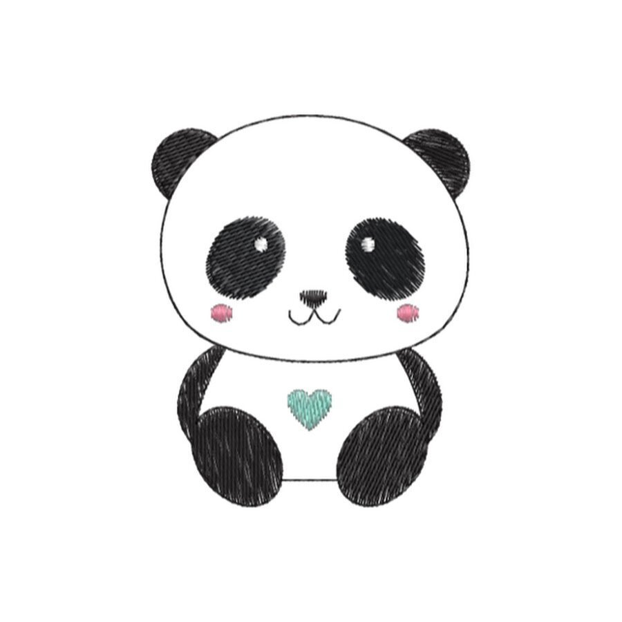 Панда раскраска милая