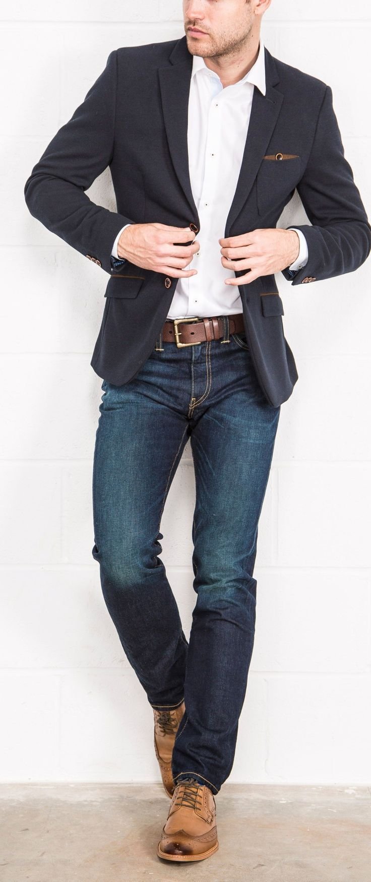 Стильный пиджак мужской под джинсы