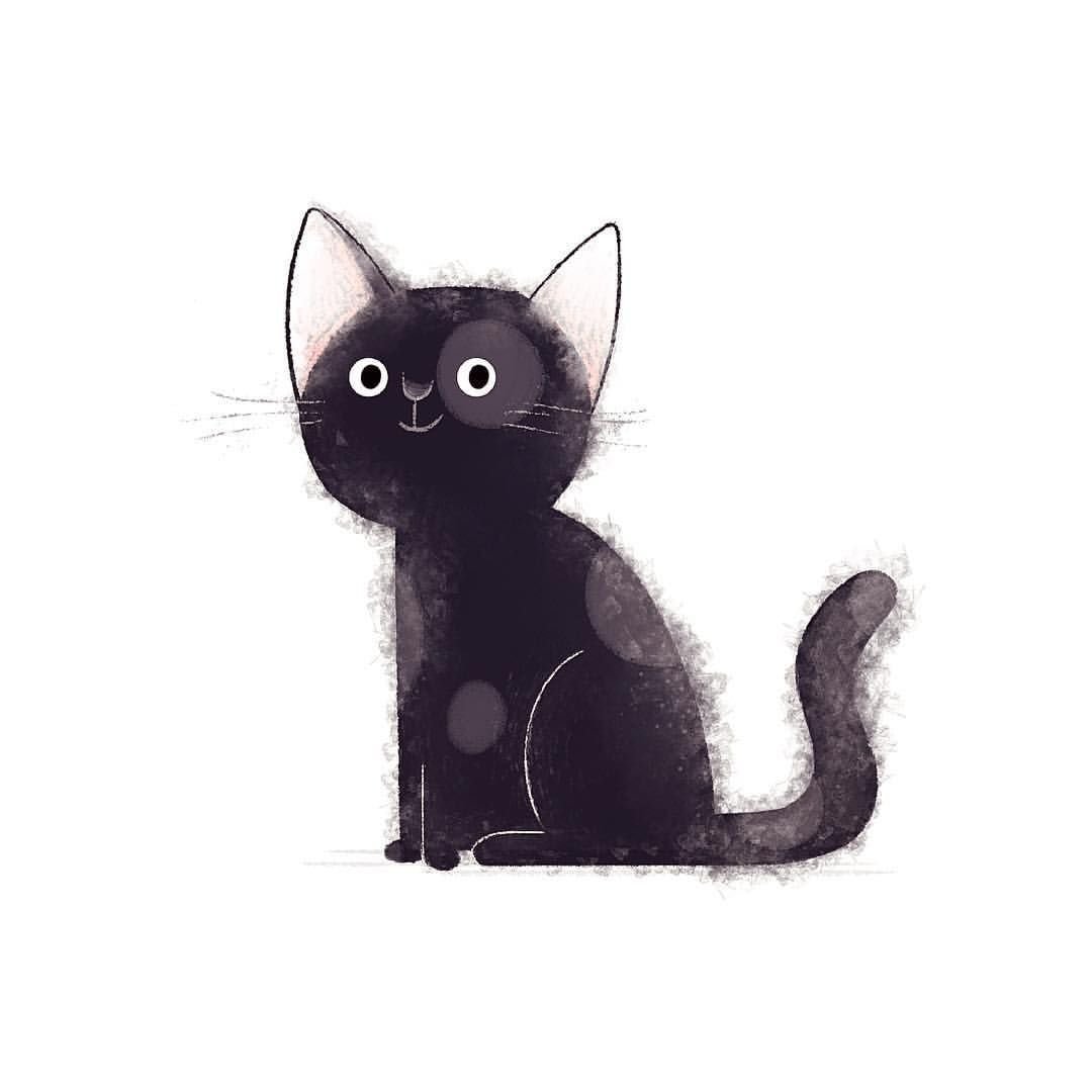 Кошка нарисованная милая