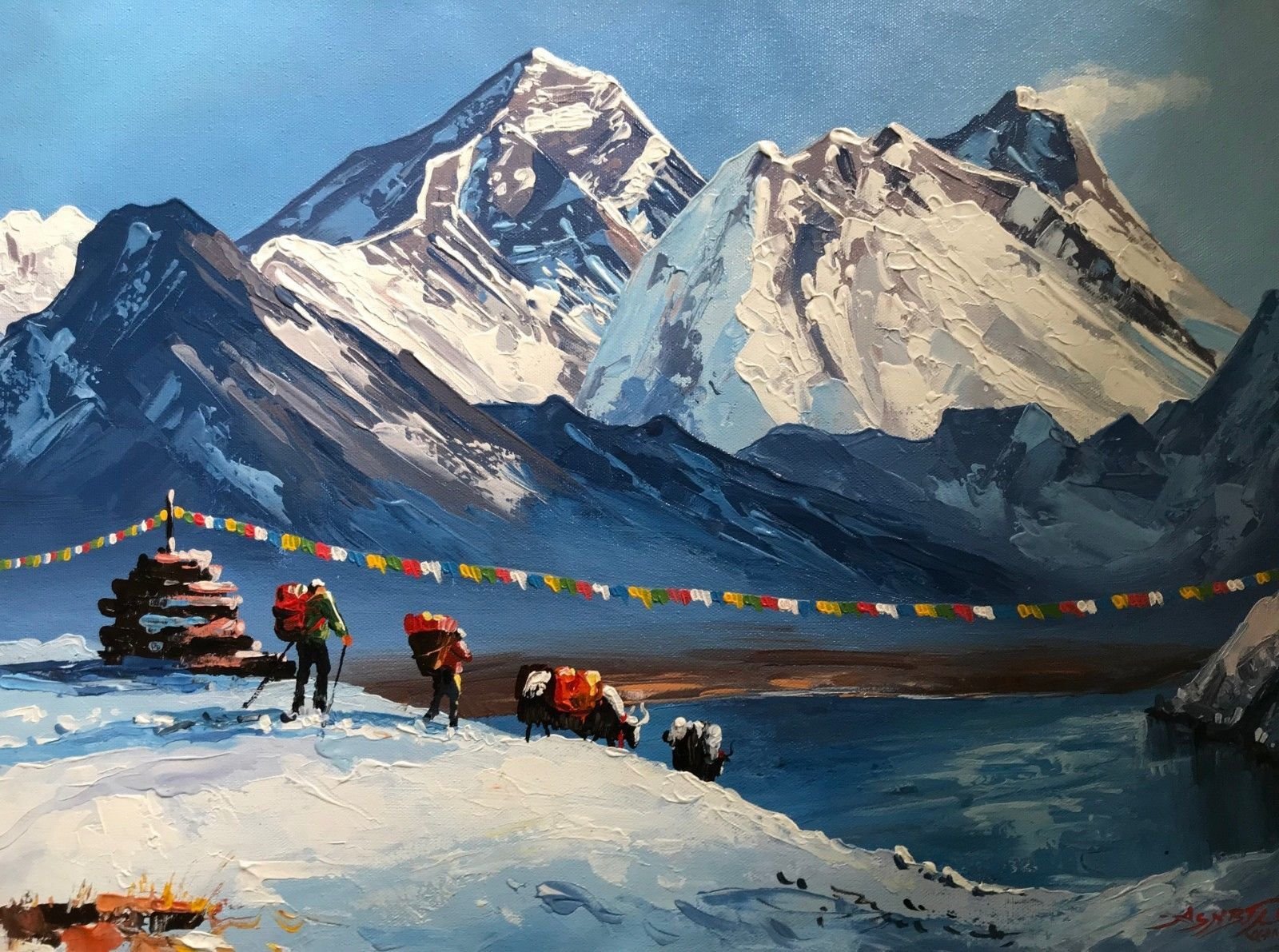 Гималаи картины. Тибет Эверест Гималаи. Тибет Гималаи картина. Тибет ...Памир...Гималаи. Картины живопись Непал Гималаи.