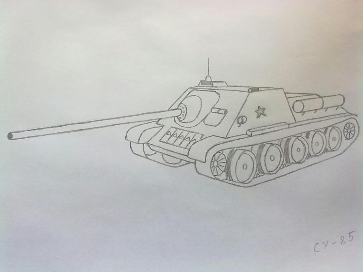 Красивый танк рисунок