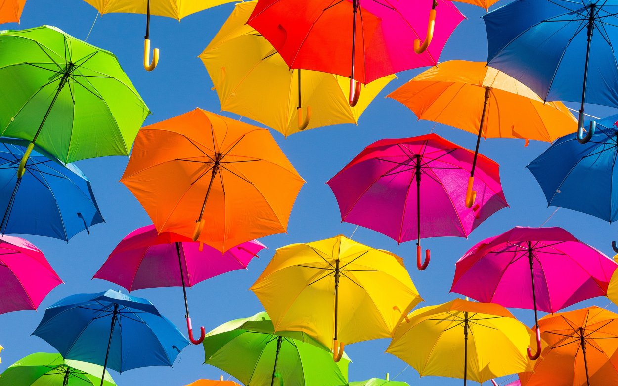 Яркий зонтик