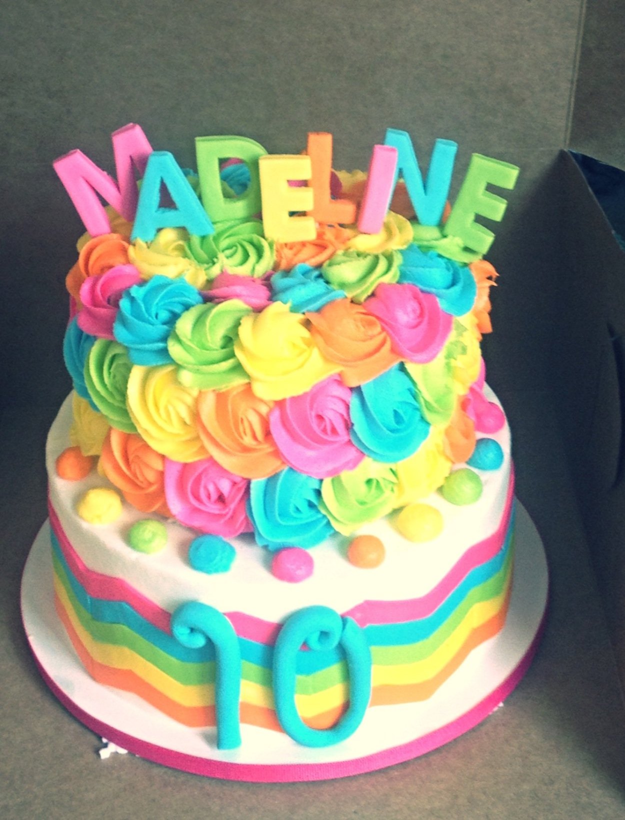 Торт разноцветный на день рождения