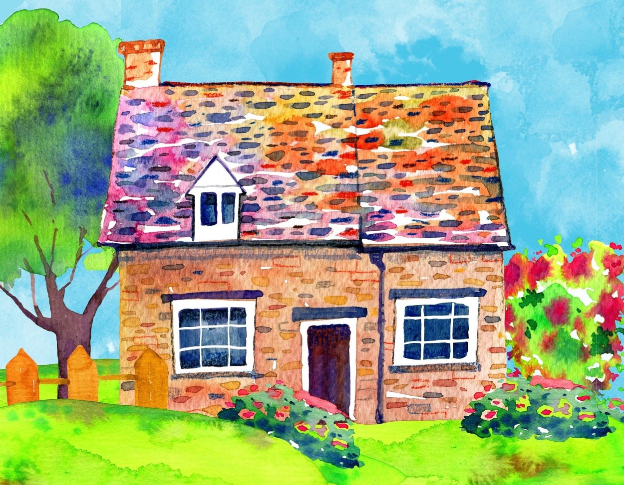 Рисунок ярких домов
