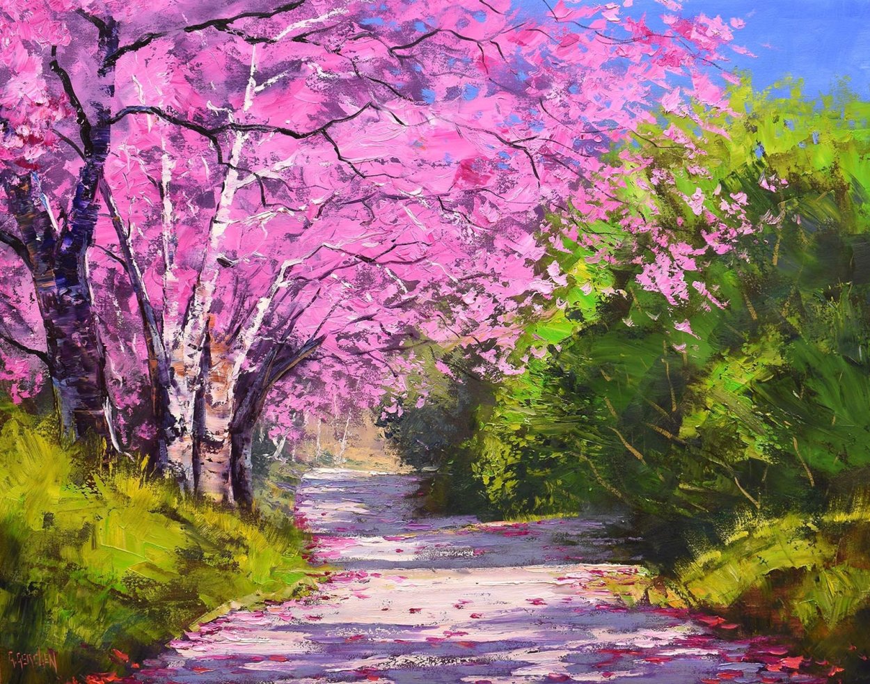 Грэм Геркен розовый пейзаж