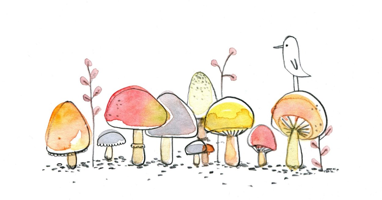 Красивые грибочки рисунки