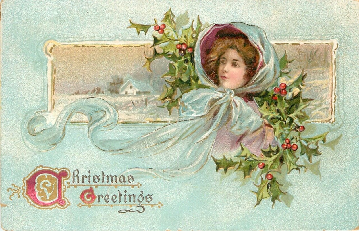 С рождеством старинные открытки красивые
