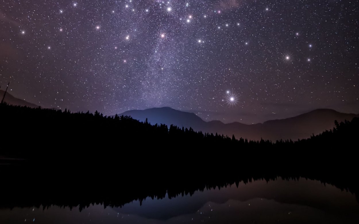 Красивое ночное небо со звездами