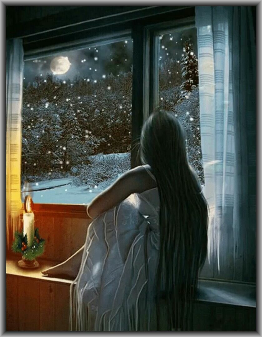 Холодная ночь читать. Девушка у окна. У окна. Девушка у зимнего окна. Окно зимой.