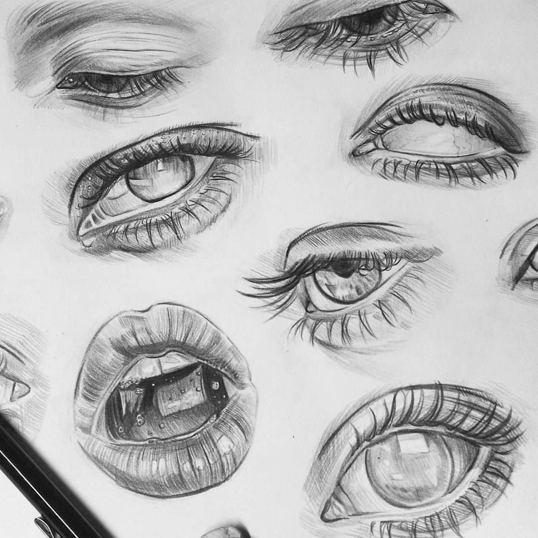 Рисунки для срисовки глаза