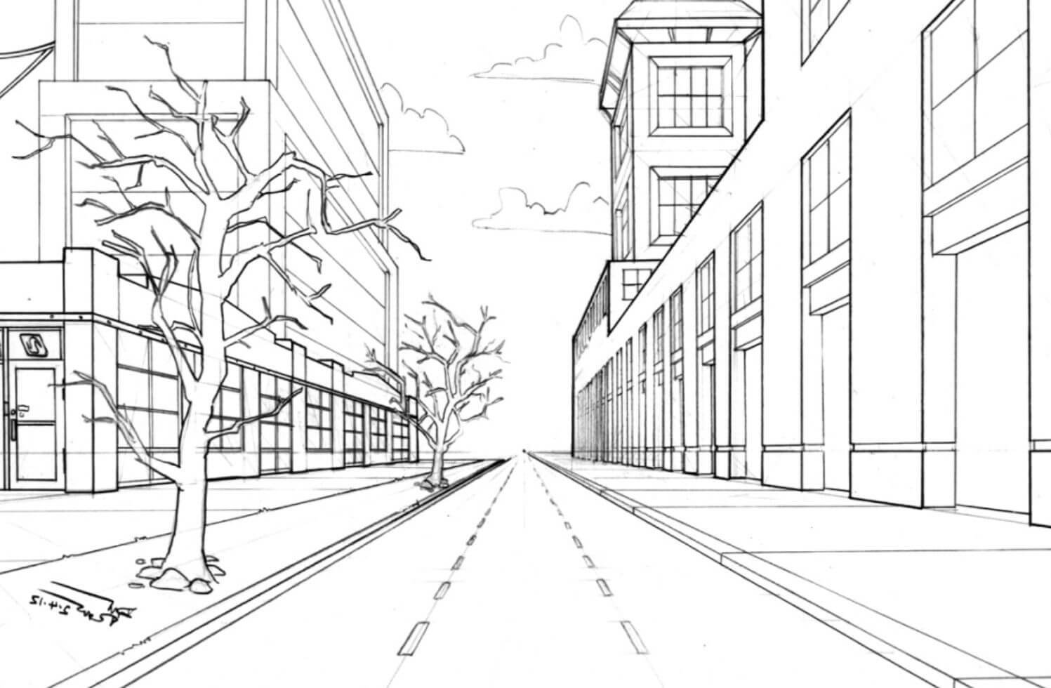 Рисунок нарисовать улицу. Зарисовка города линейная перспектива. Линейная перспектива 6 класс пейзаж города. Изо город в линейной перспективе. Линейная перспектива улица поэтапно.