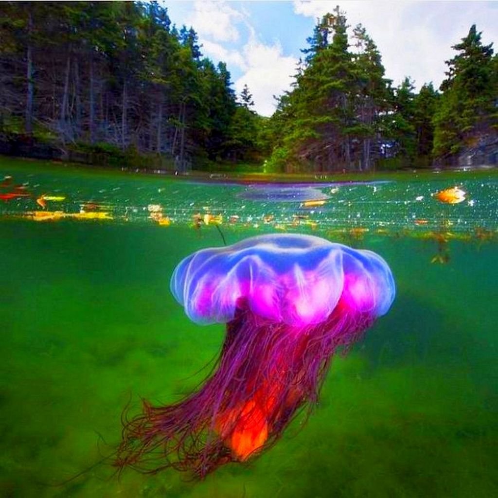 Необыкновенное зрелище. Медуза цианея гигантская. Арктическая медуза цианея. Волосистая цианея. Цианея львиная грива.
