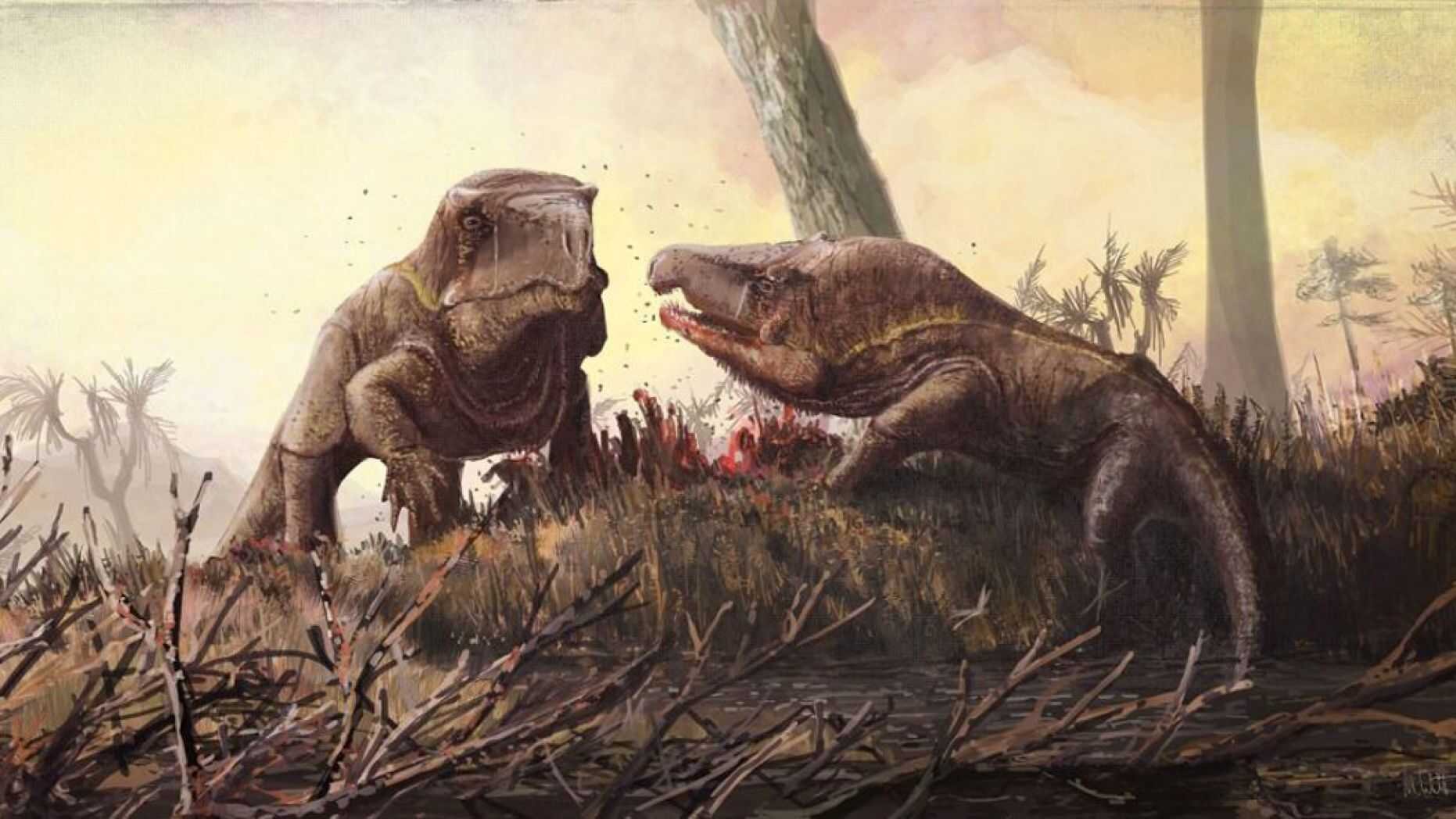 Древние времена динозавров. Mark Witton. Первые динозавры Триасового периода. Архозавры Триасового периода. Утконосый динозавр зауролоф.