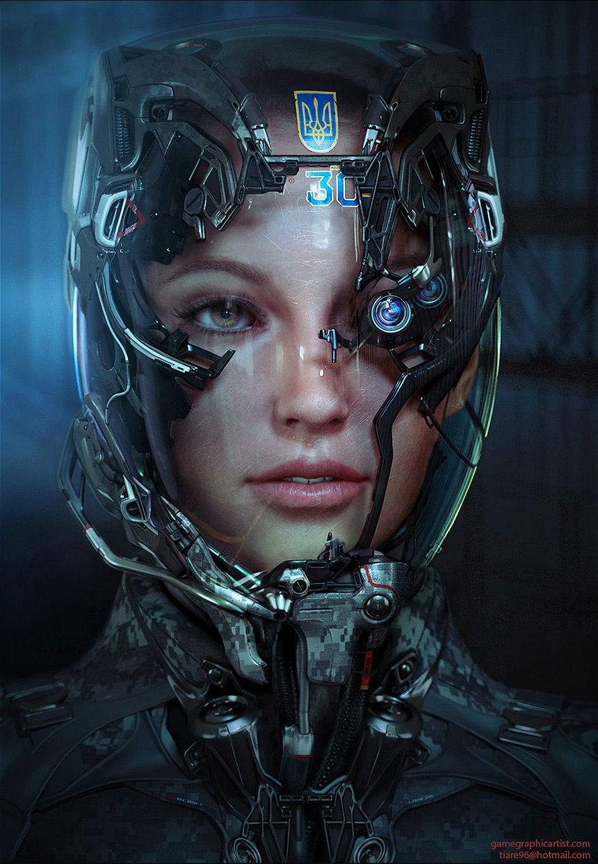 Cyberpunk robot girl фото 25