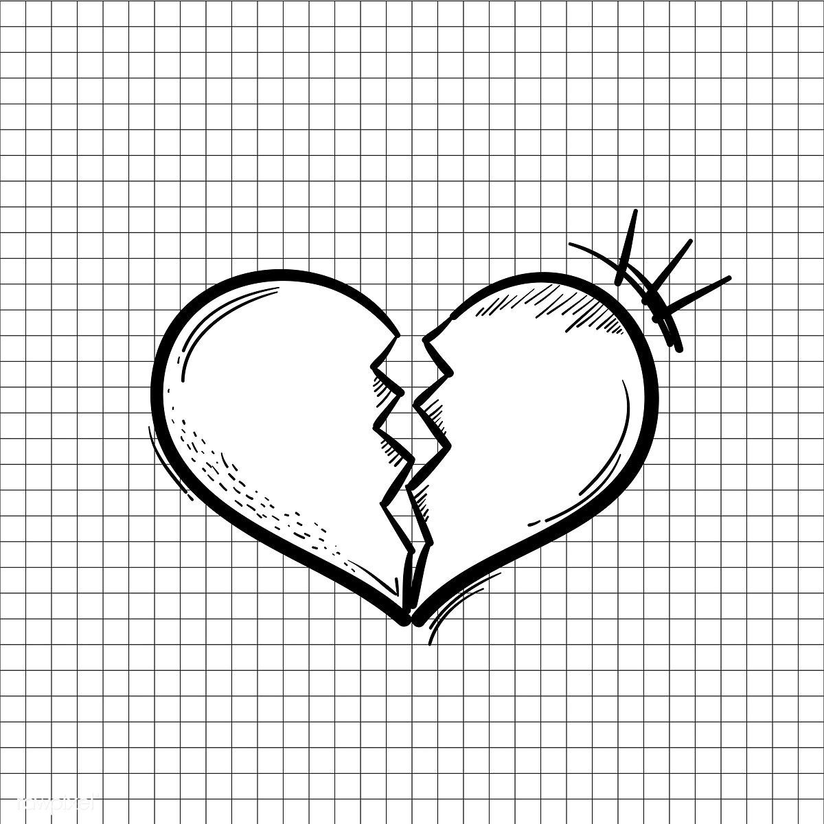 Разбитое сердце карандашом