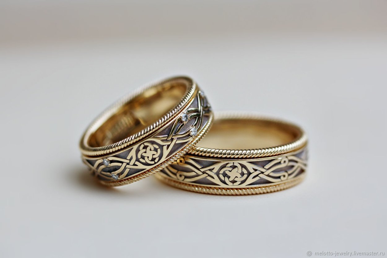 Обручальные кольца с орнаментом