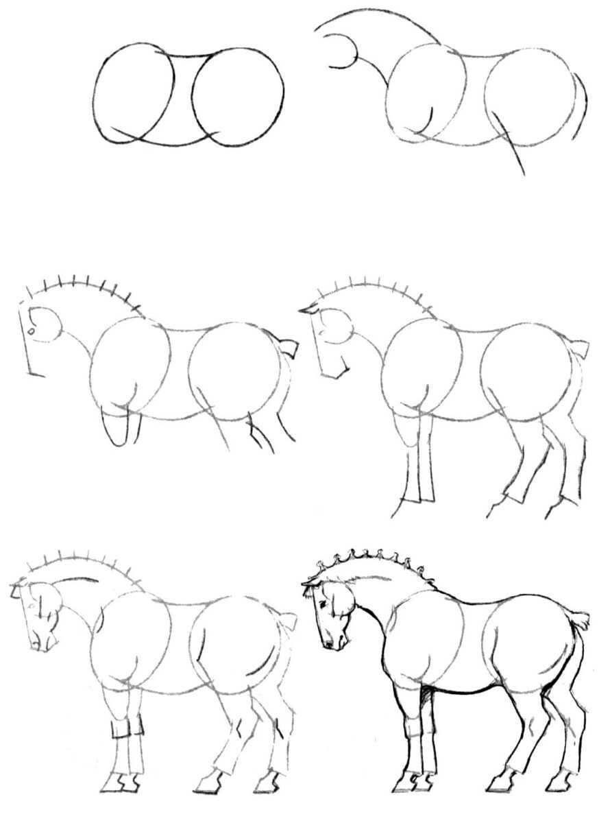 Рисунки лошадей для срисовки