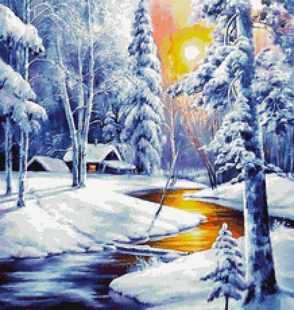 Зимний пейзаж иллюстрация