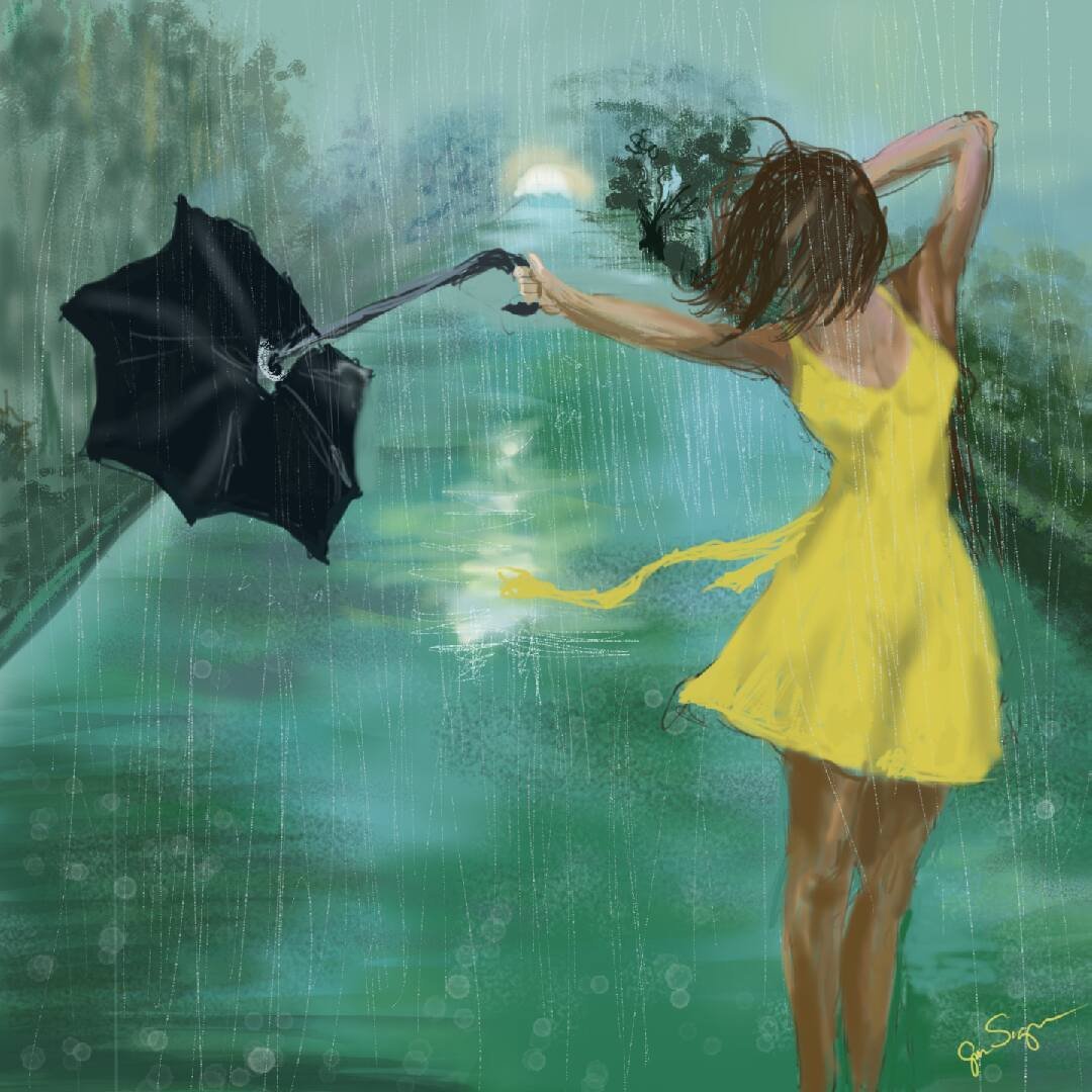 Она душе дожди. Девушка под дождем. Девушка Танцующая под дождем. Девушка с зонтом. Девушка дождь.