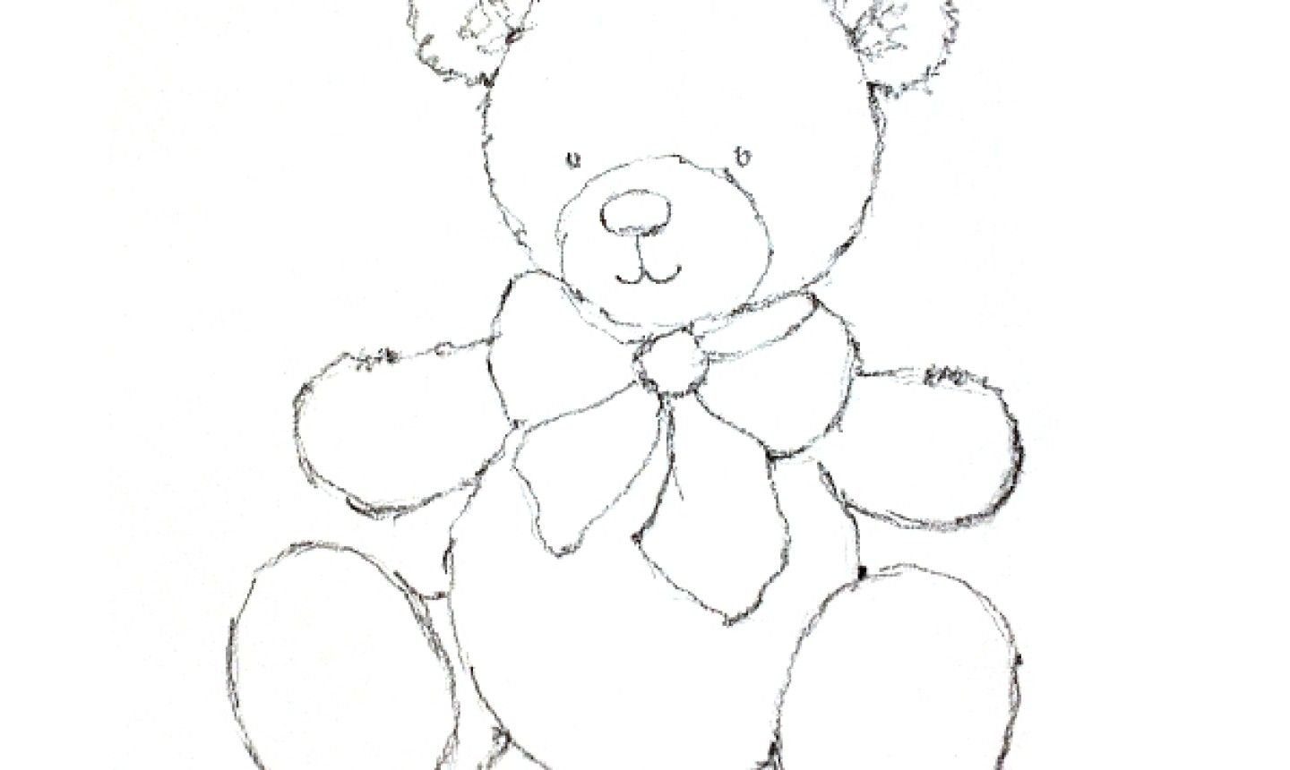 Рисование плюшевого медвежонка
