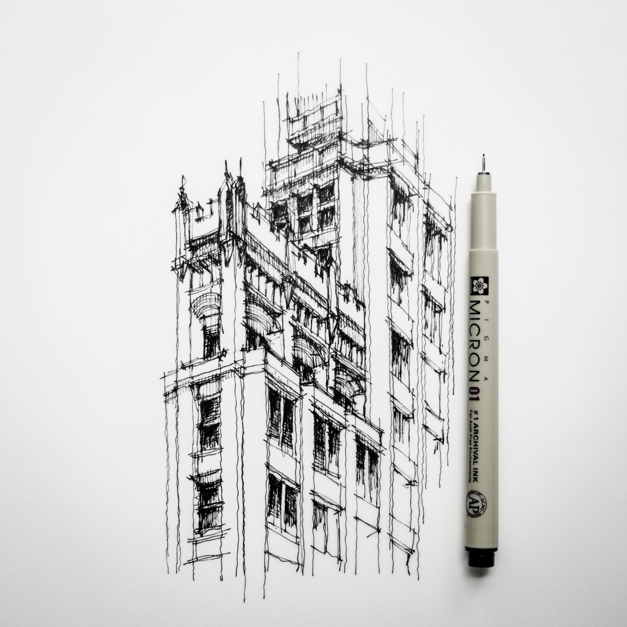 Рисунки зданий карандашом для срисовки