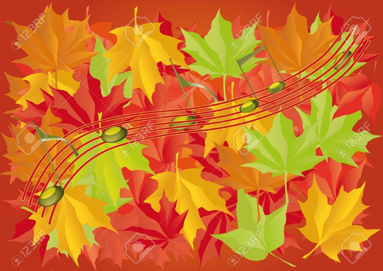 Осенние листья песня. Осенние нотки. Музыкальный праздник осени. Музыкальная осень фон. Осенние нотки для детей.