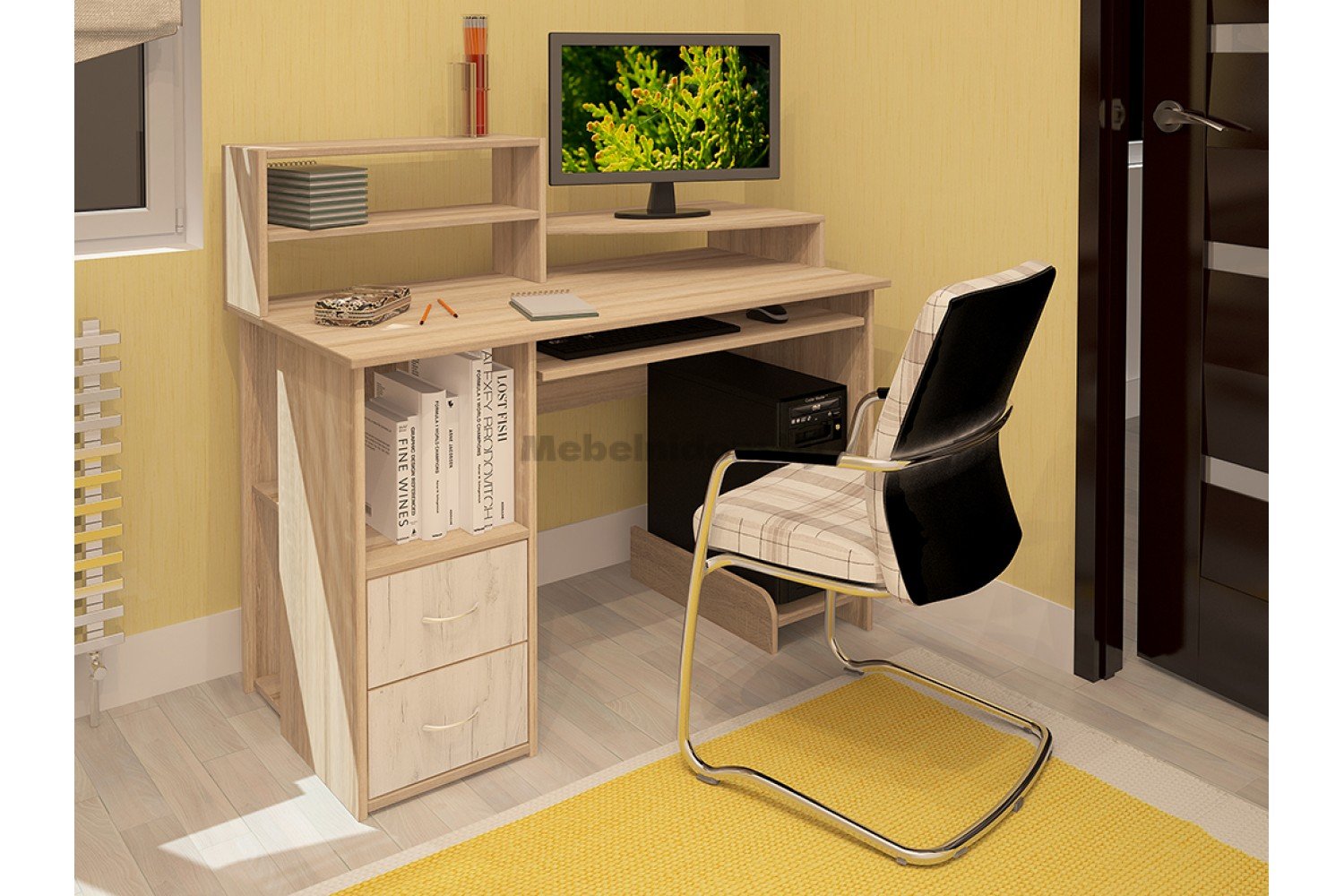 Компьютерный стол от производителя. Стол компьютерный Витра sk20.01. Стол Бейсик дуб сонома белый.